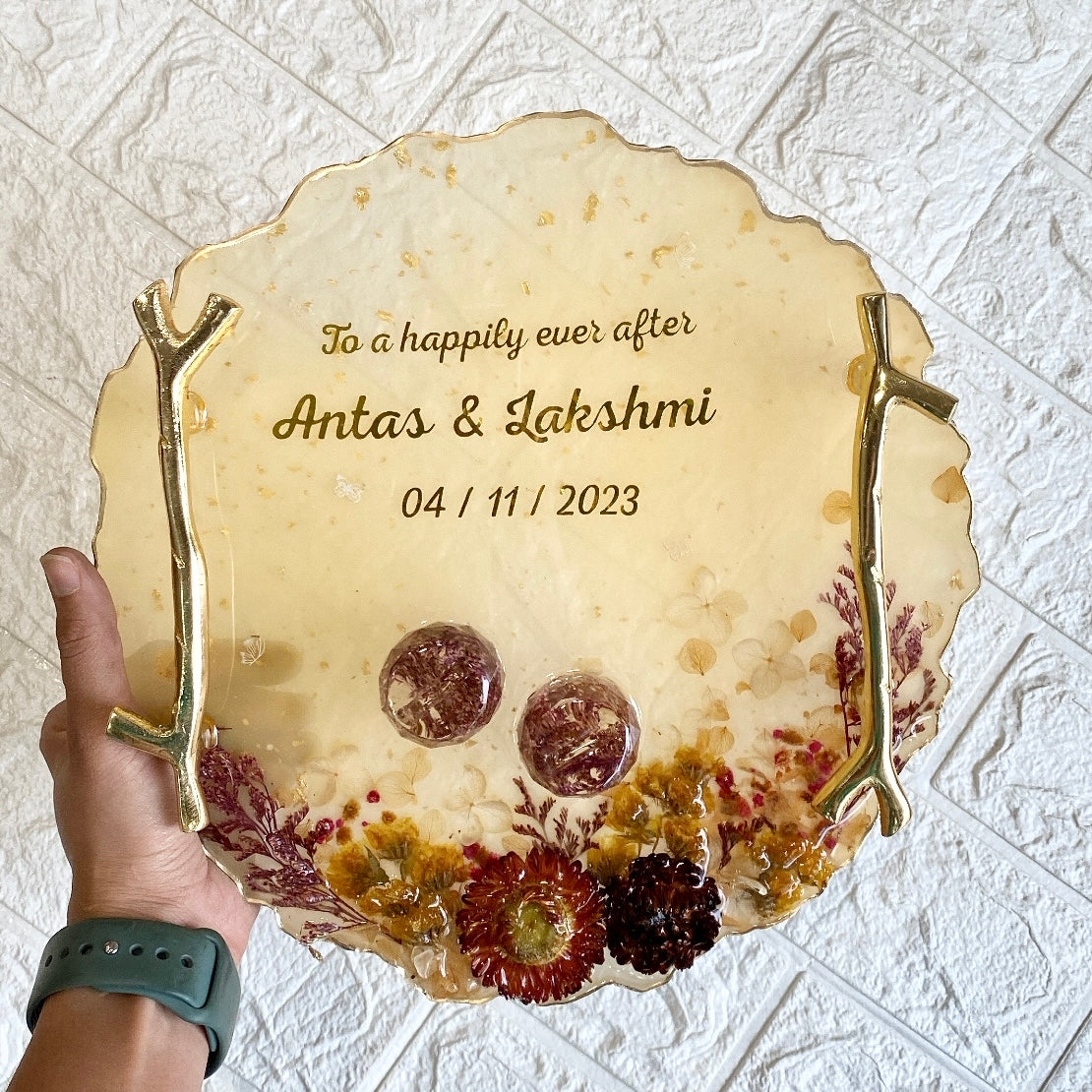 Floral peach - Ring platter